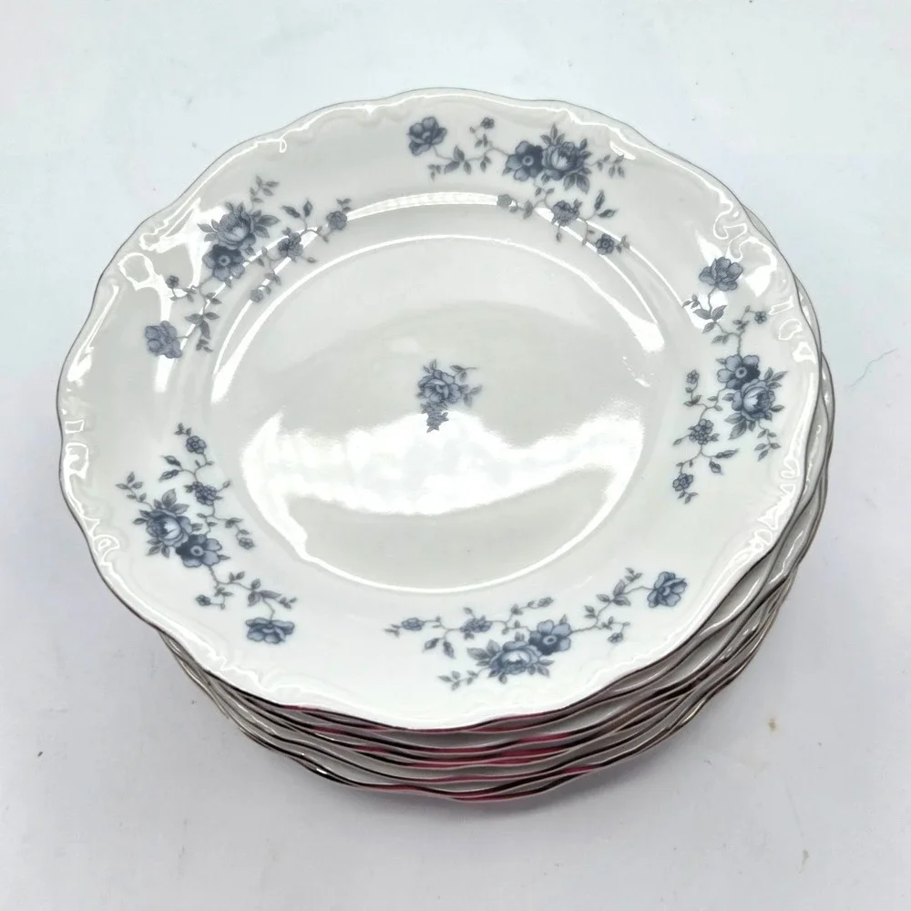 Johann Haviland Bavaria Germany BLUE GARLAND BREAD/DESSERT Plates 6